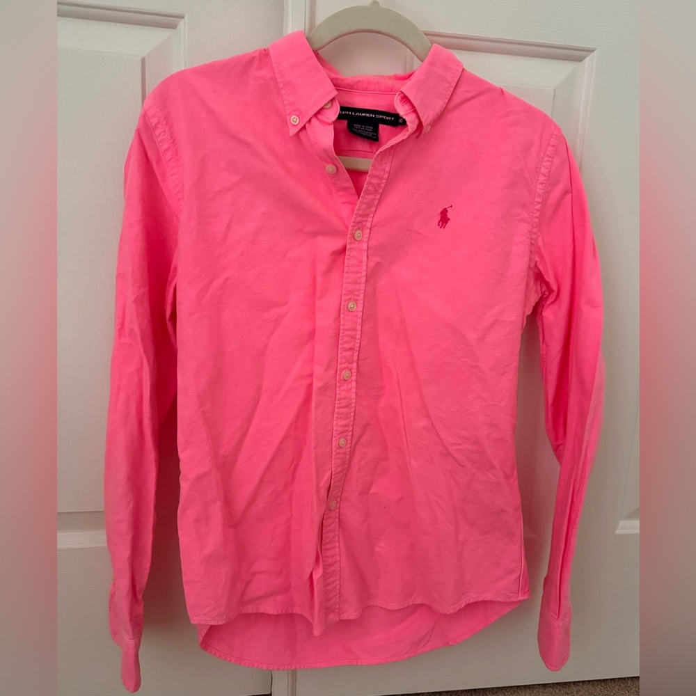Neon Pink Ralph Lauren Button Down Shirt